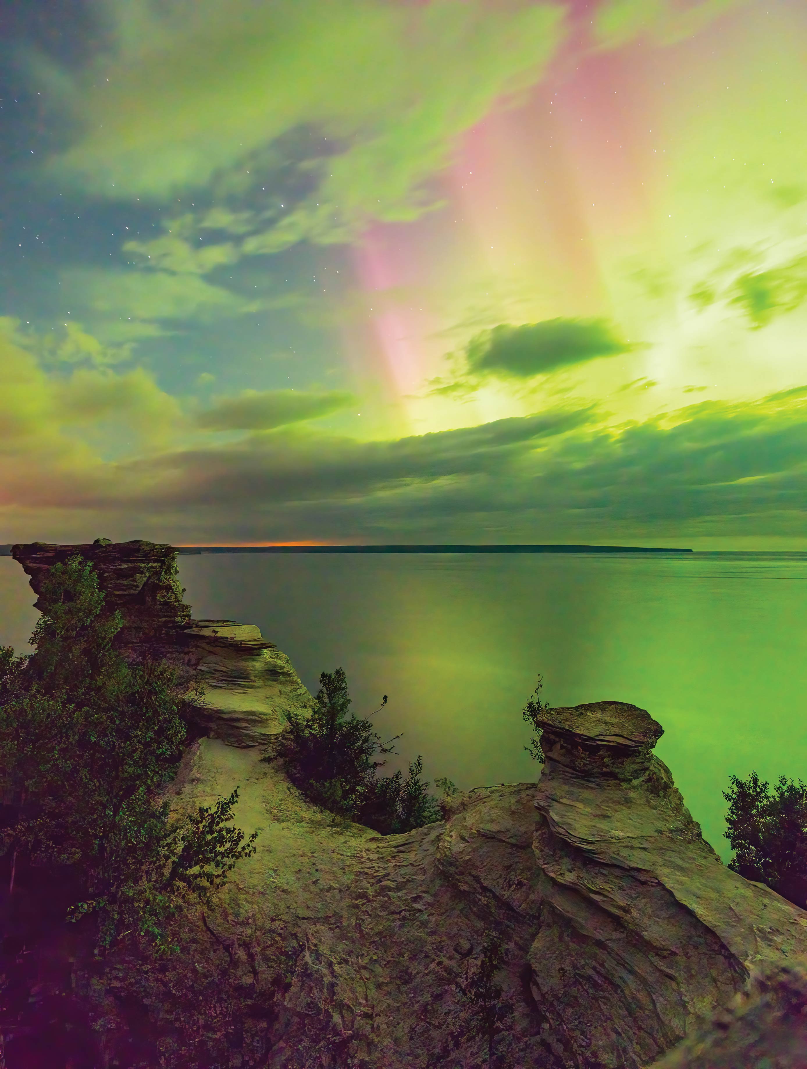 Image of Capturing the Magic: Miners Castle and the Northern Lights