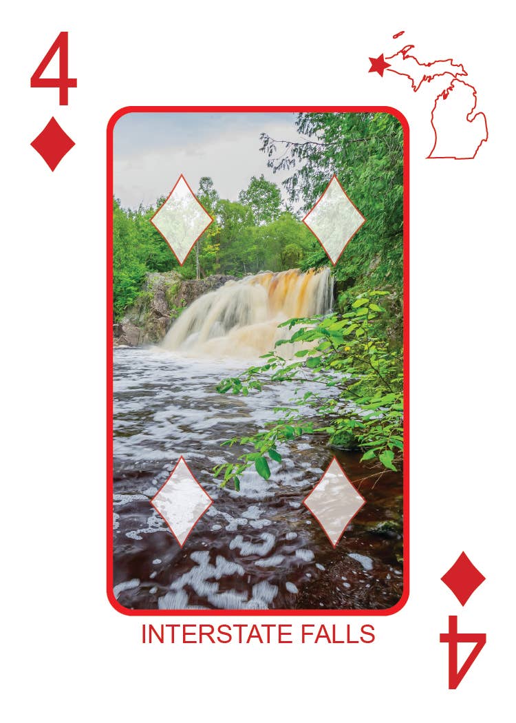 Image of WATERFALLS OF MICHIGAN - Playing Cards - Euchre Friendly