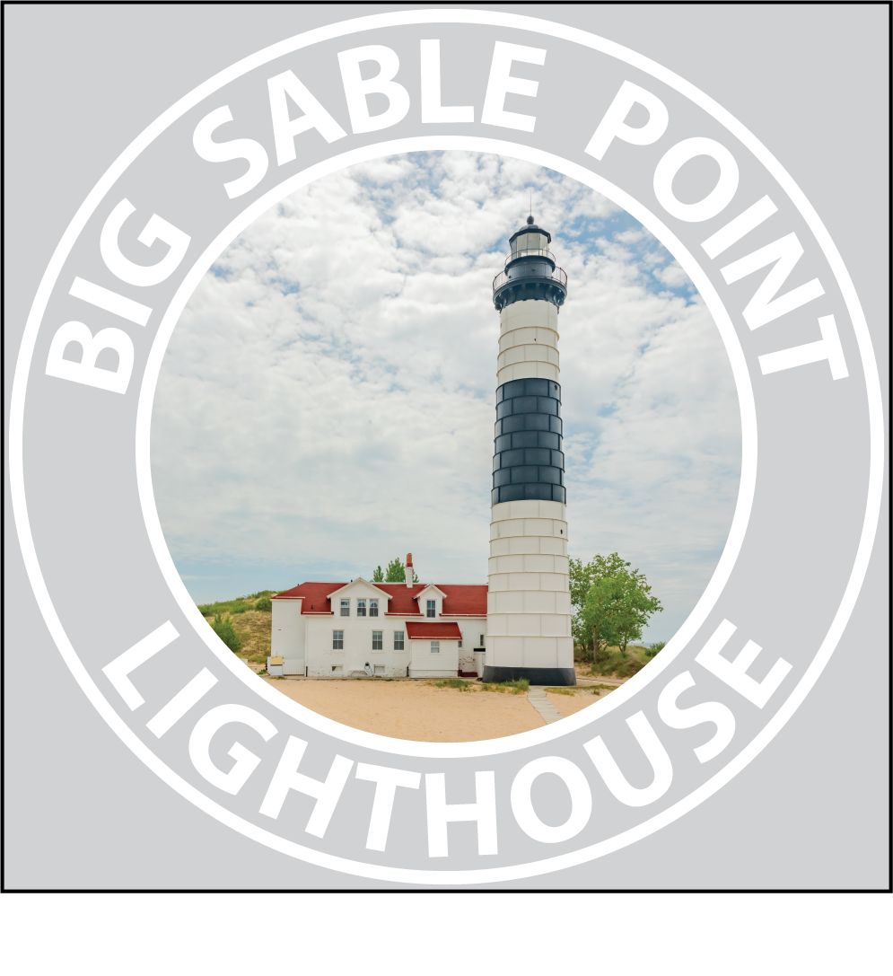 BIG SABLE POINT LIGHTHOUSE Sticker - 3 1/4" Round