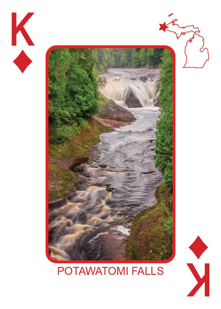 Image of WATERFALLS OF MICHIGAN - Playing Cards - Euchre Friendly