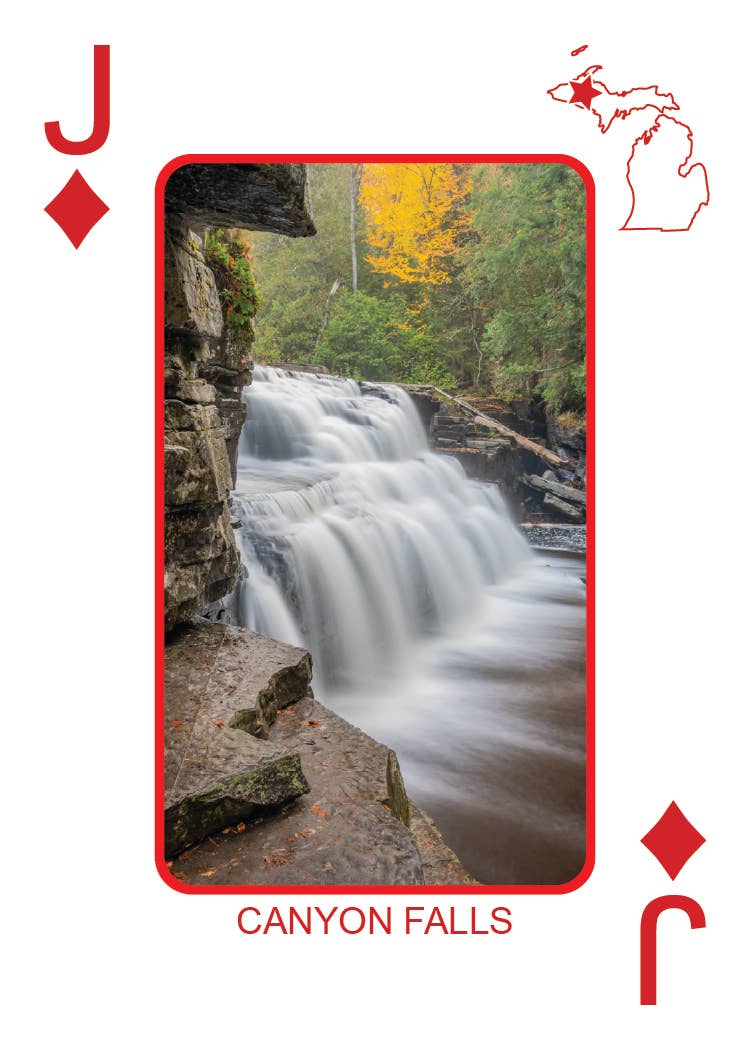 Image of WATERFALLS OF MICHIGAN - Playing Cards - Euchre Friendly