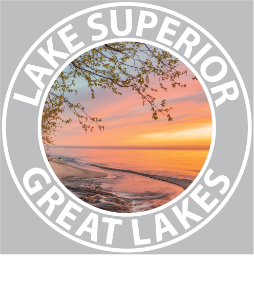 Lake Superior Sticker - 3 1/4" Round - Calm Water