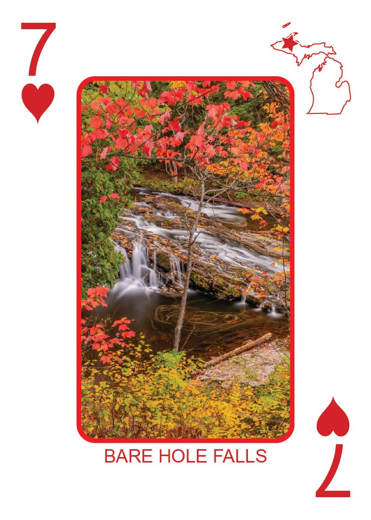 Image of WATERFALLS OF MICHIGAN - Playing Cards - Euchre Friendly