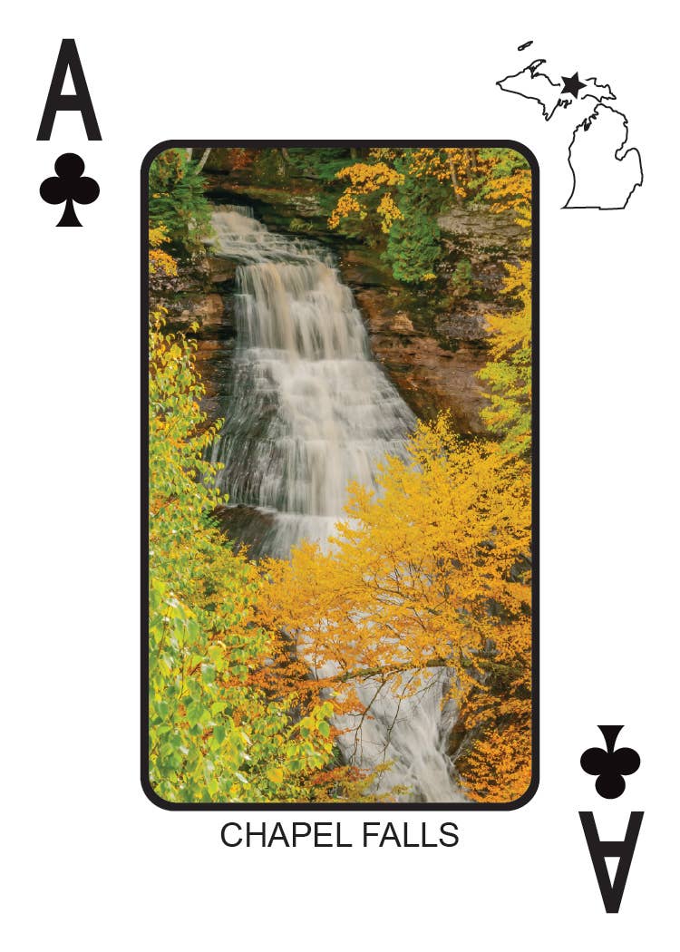 WATERFALLS OF MICHIGAN - Playing Cards - Euchre Friendly