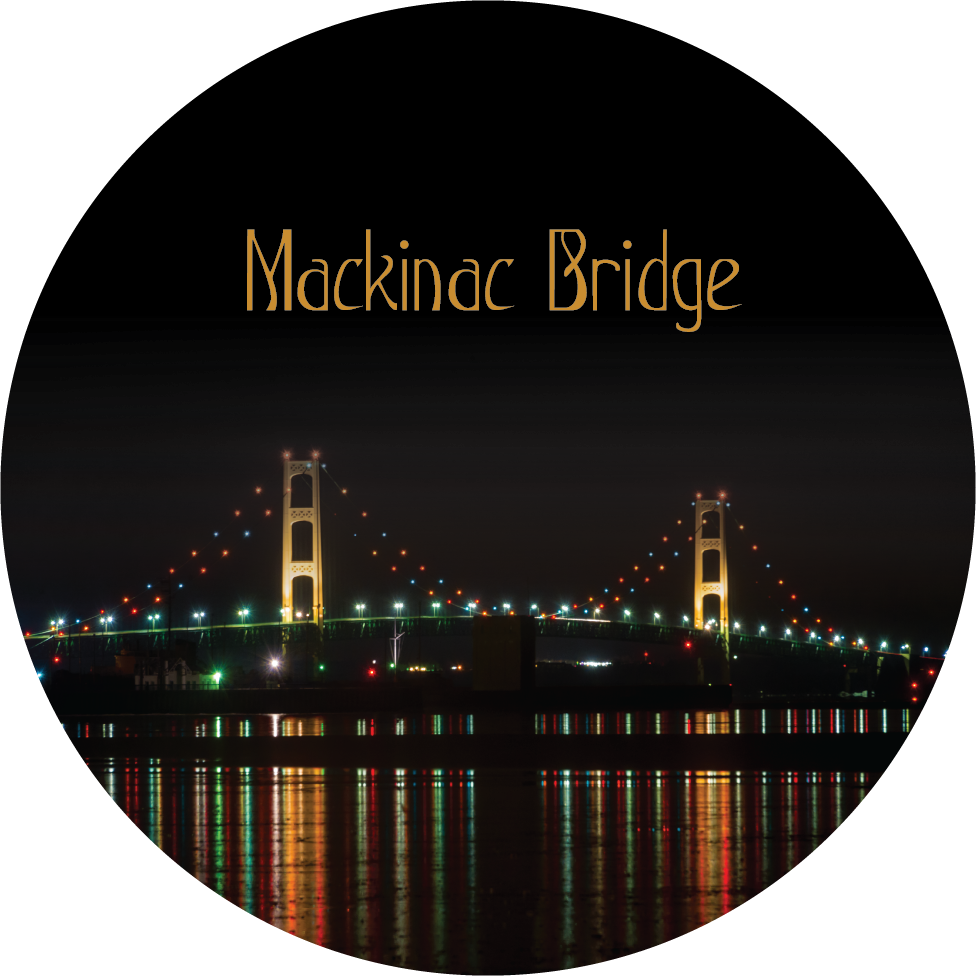 MACKINAC BRIDGE - FLEXIBLE MAGNET - Night Reflections