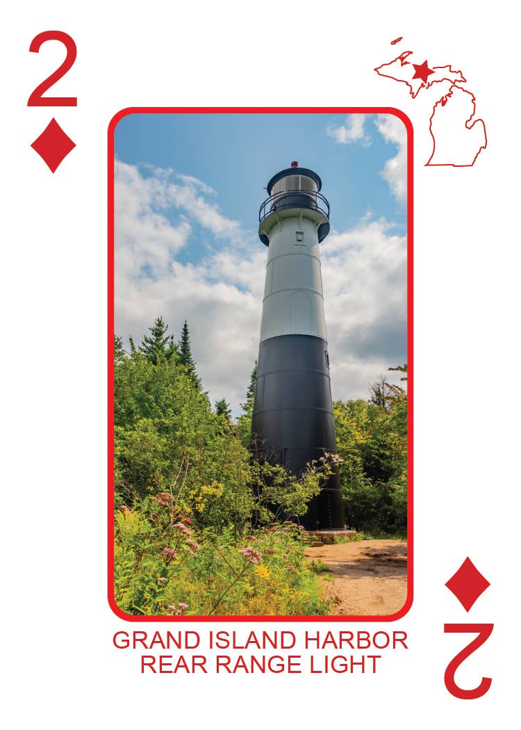 Image of LIGHTHOUSES OF MICHIGAN - Playing Cards - Euchre Friendly