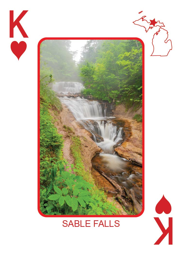 Image of WATERFALLS OF MICHIGAN - Playing Cards - Euchre Friendly