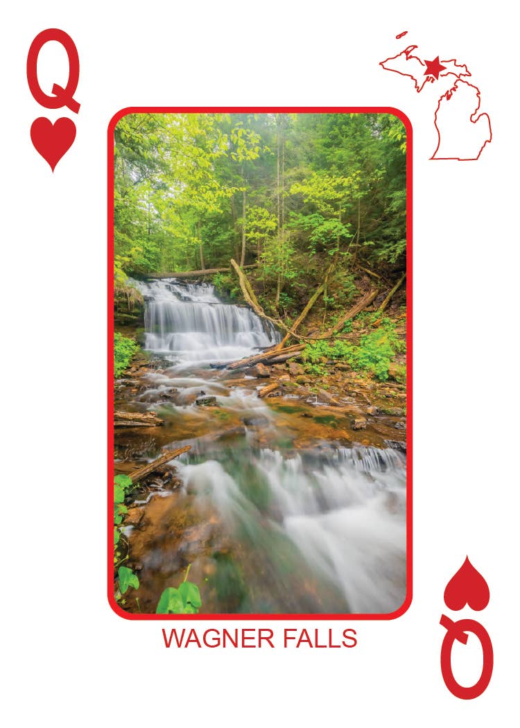 Image of WATERFALLS OF MICHIGAN - Playing Cards - Euchre Friendly