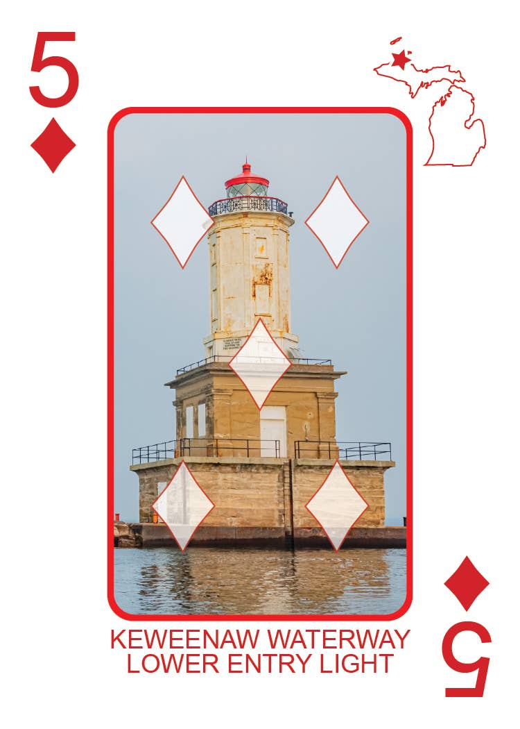 LIGHTHOUSES OF MICHIGAN - Playing Cards - Euchre Friendly