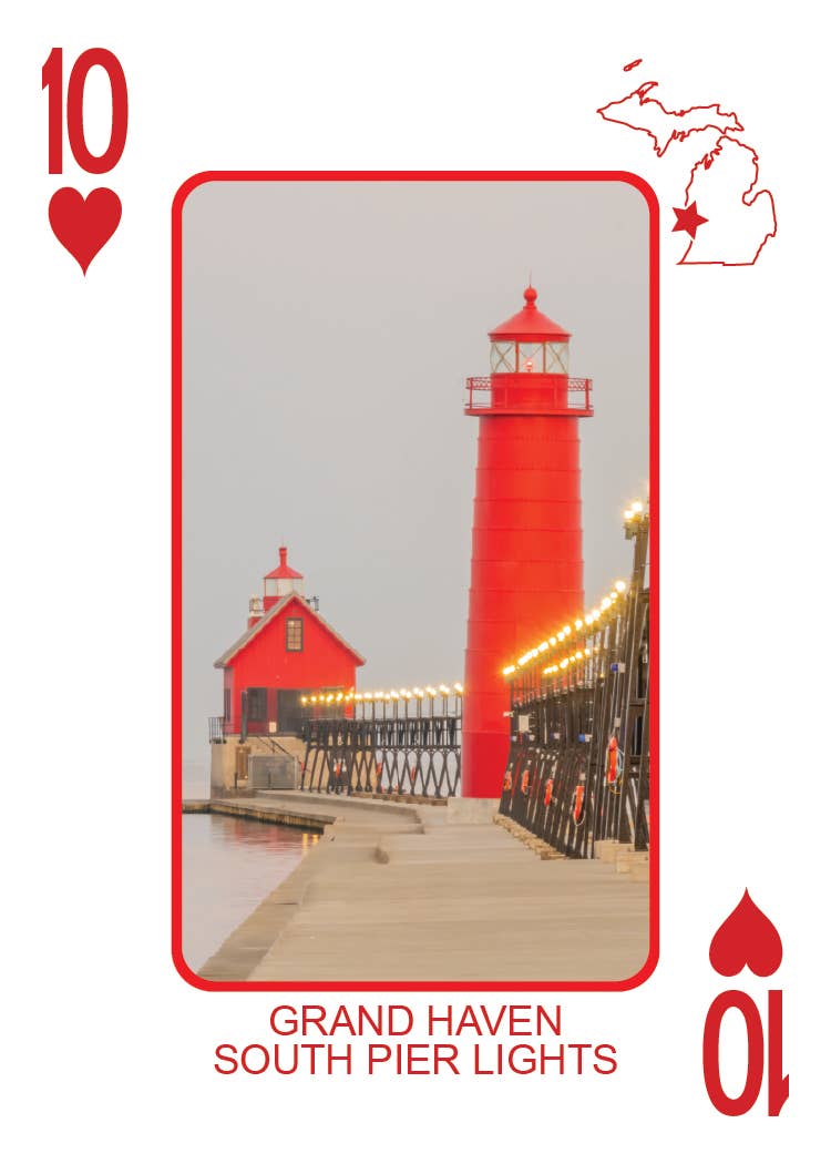 LIGHTHOUSES OF MICHIGAN - Playing Cards - Euchre Friendly