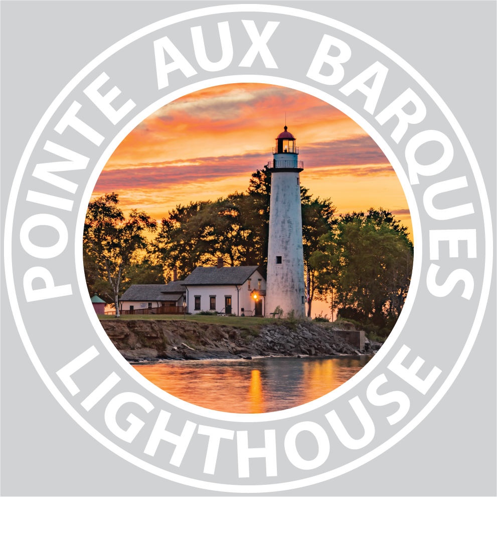 POINT AUX BARQUES LIGHTHOUSE Sticker - 3 1/4" Round