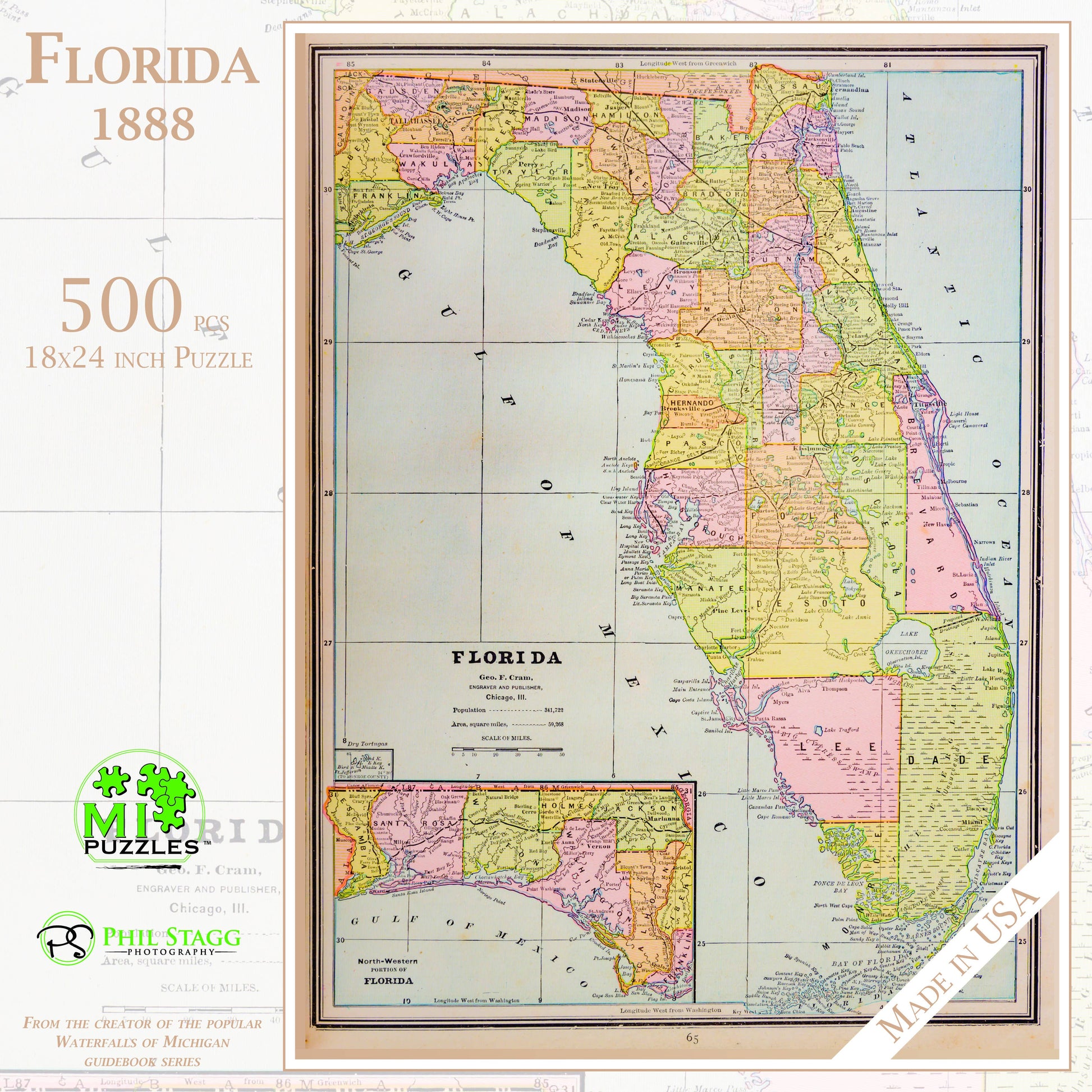 Florida - 1888 - 500 Piece Puzzle