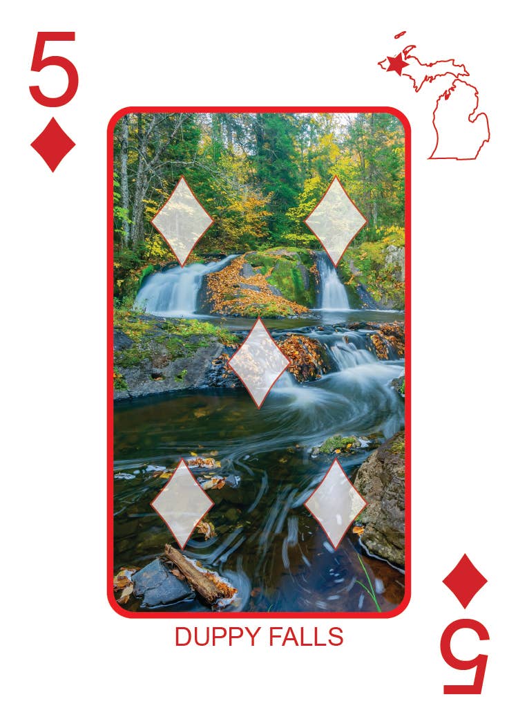 Image of WATERFALLS OF MICHIGAN - Playing Cards - Euchre Friendly