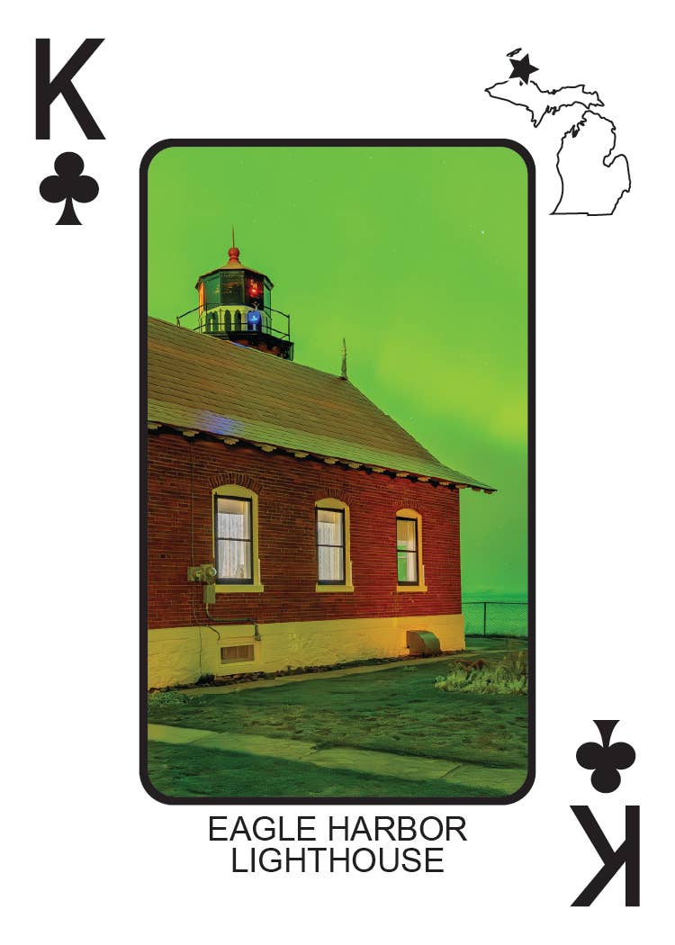 Image of LIGHTHOUSES OF MICHIGAN - Playing Cards - Euchre Friendly