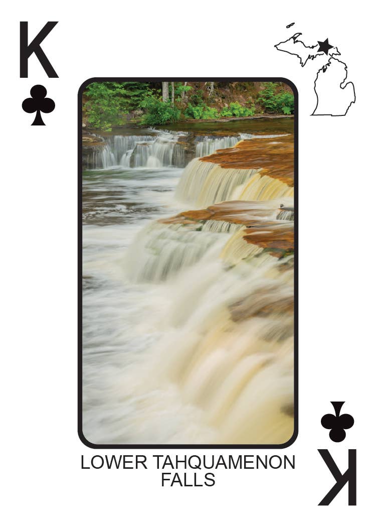 Image of WATERFALLS OF MICHIGAN - Playing Cards - Euchre Friendly