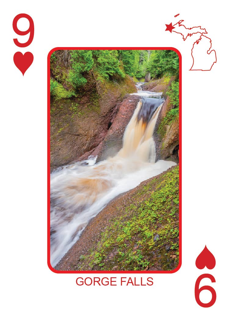 Image of WATERFALLS OF MICHIGAN - Playing Cards - Euchre Friendly