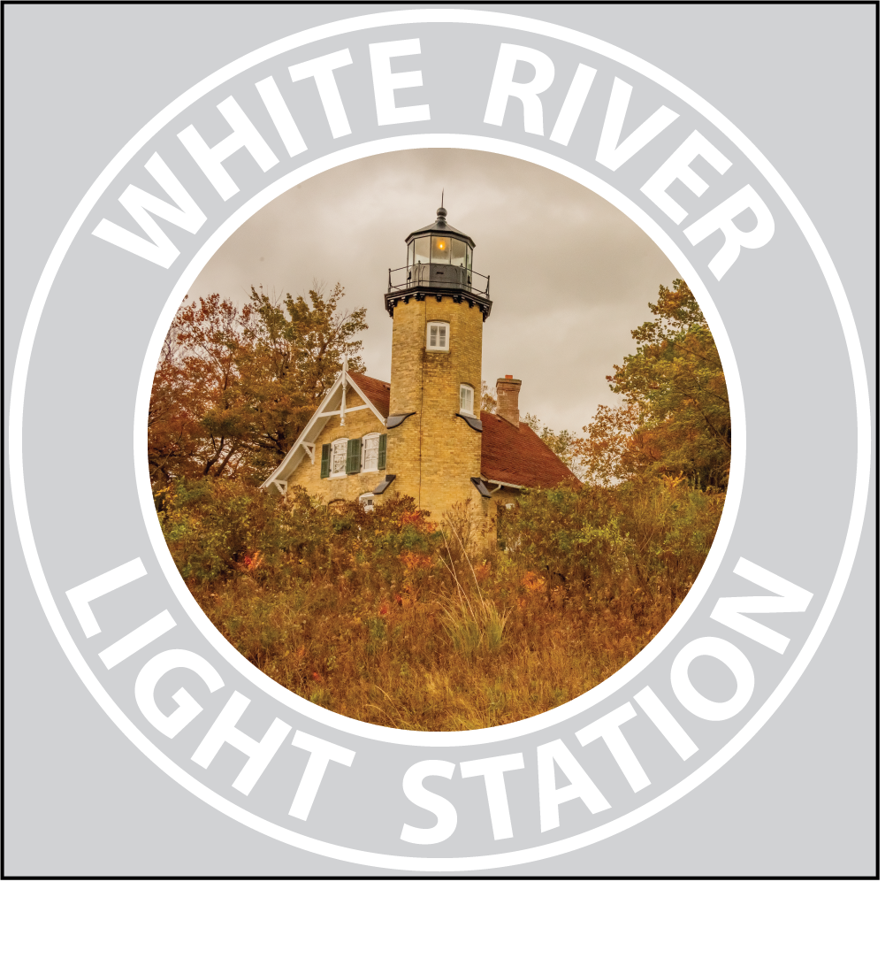 WHITE RIVER LIGHT STATION Sticker - 3 1/4" Round