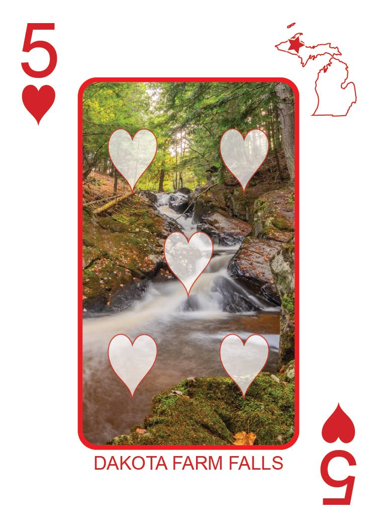 Image of WATERFALLS OF MICHIGAN - Playing Cards - Euchre Friendly