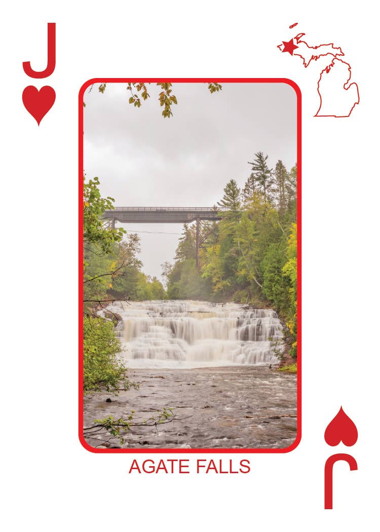 WATERFALLS OF MICHIGAN - Playing Cards - Euchre Friendly