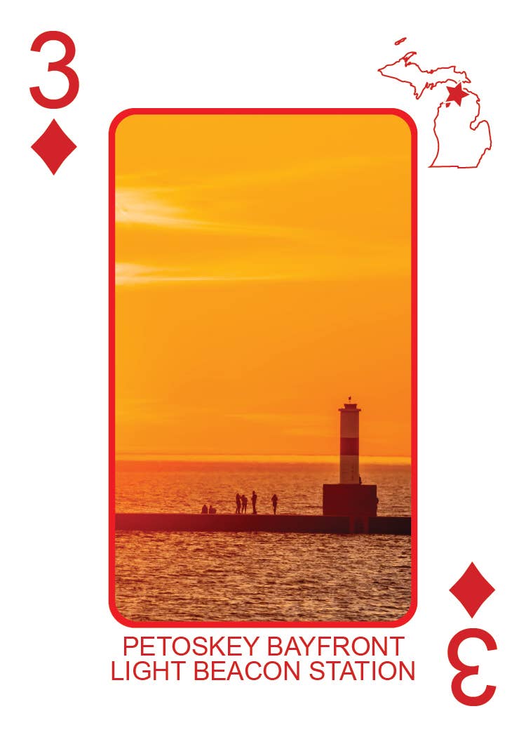 Image of LIGHTHOUSES OF MICHIGAN - Playing Cards - Euchre Friendly