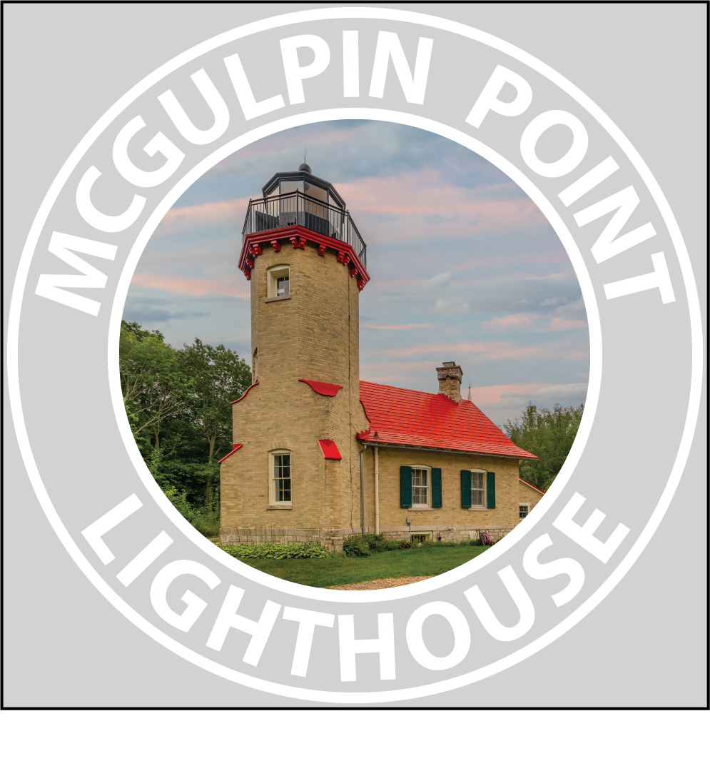 MCGULPIN POINT LIGHTHOUSE Sticker - 3 1/4" Round