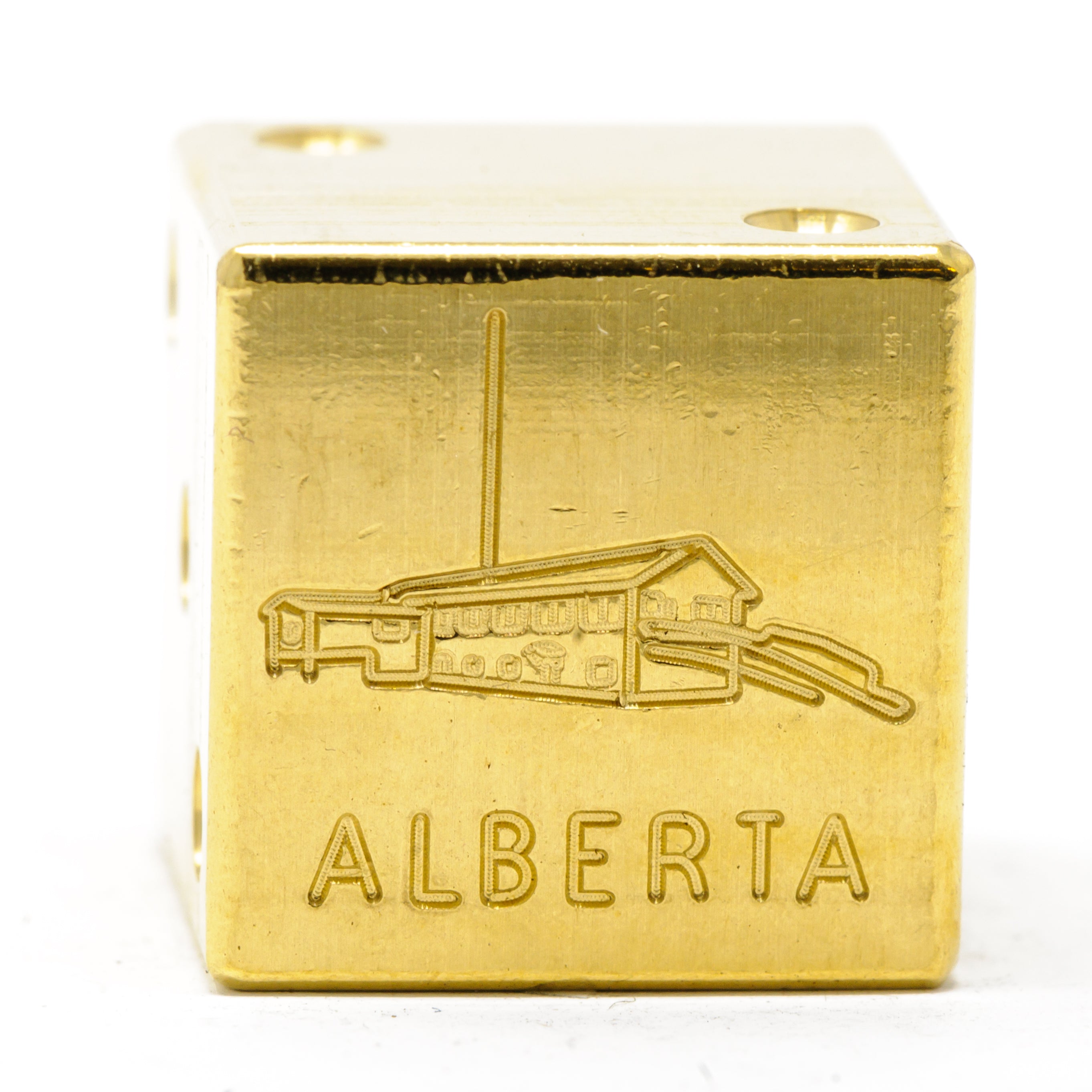 Image of Alberta, Michigan Solid Brass Die – Great Lakes Souvenir