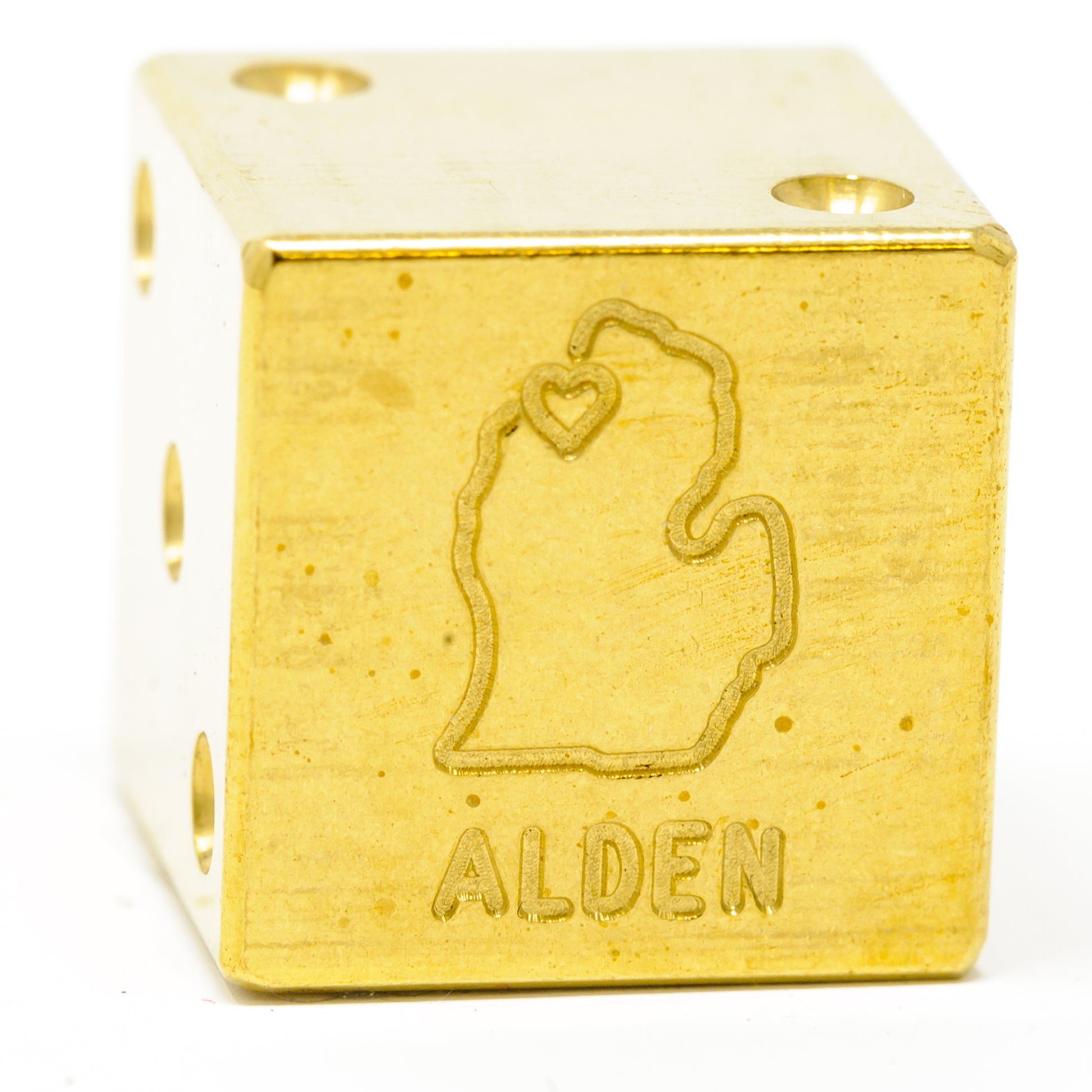 Alden, Michigan Solid Brass Die – Michigan Mitten Souvenir