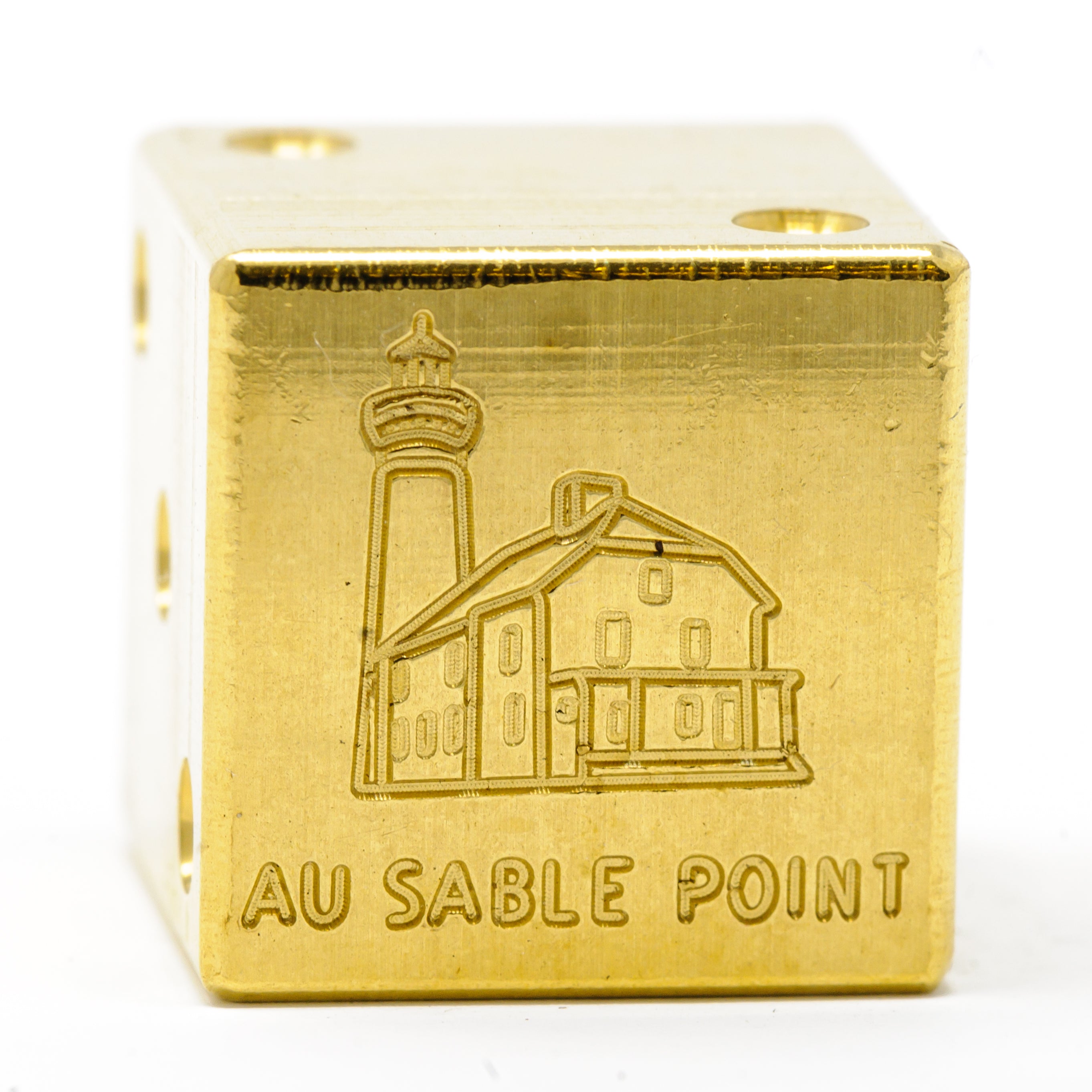 Image of Au Sable Point Lighthouse Solid Brass Die – Great Lakes Souvenir