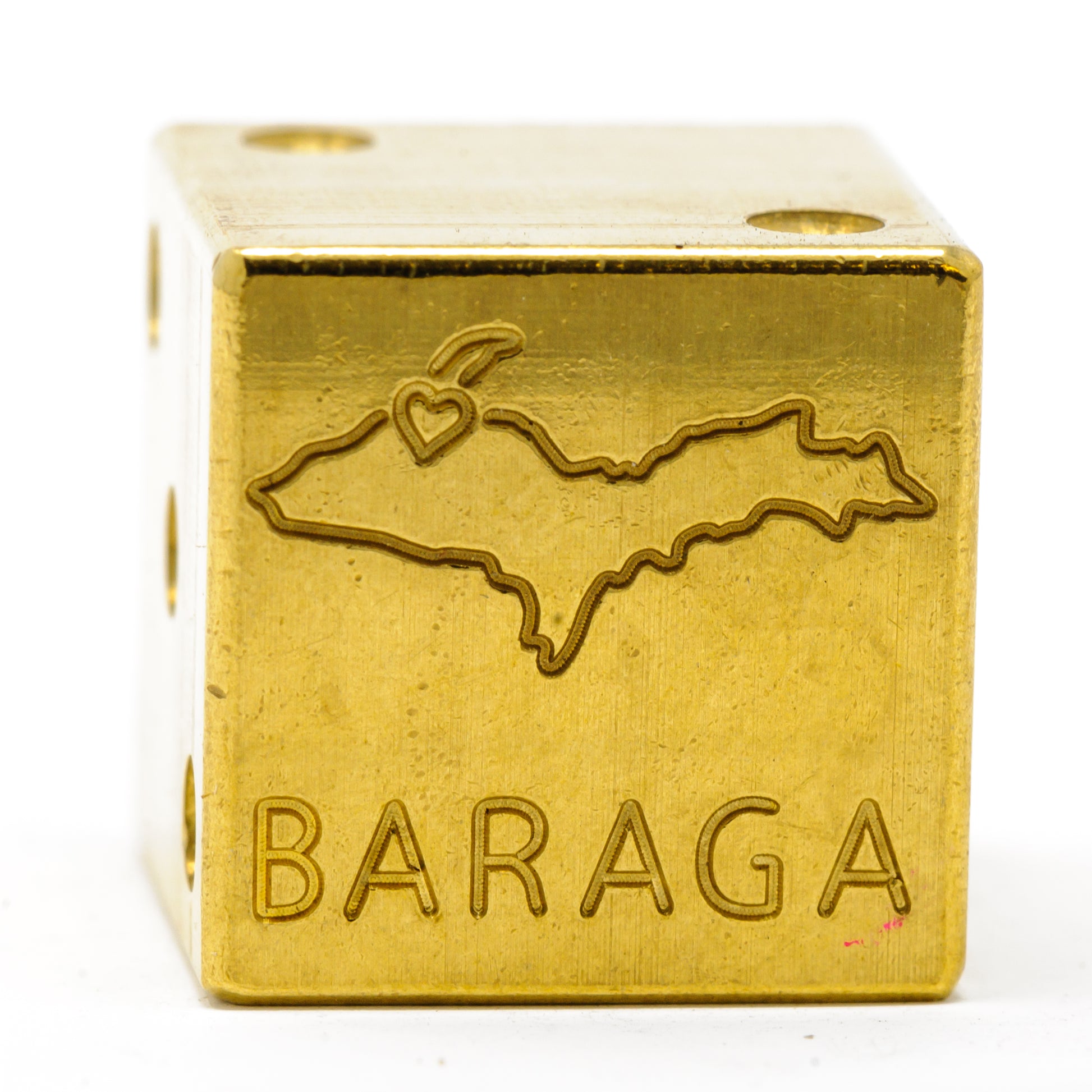 Baraga, Michigan Solid Brass Die – Upper Peninsula Souvenir