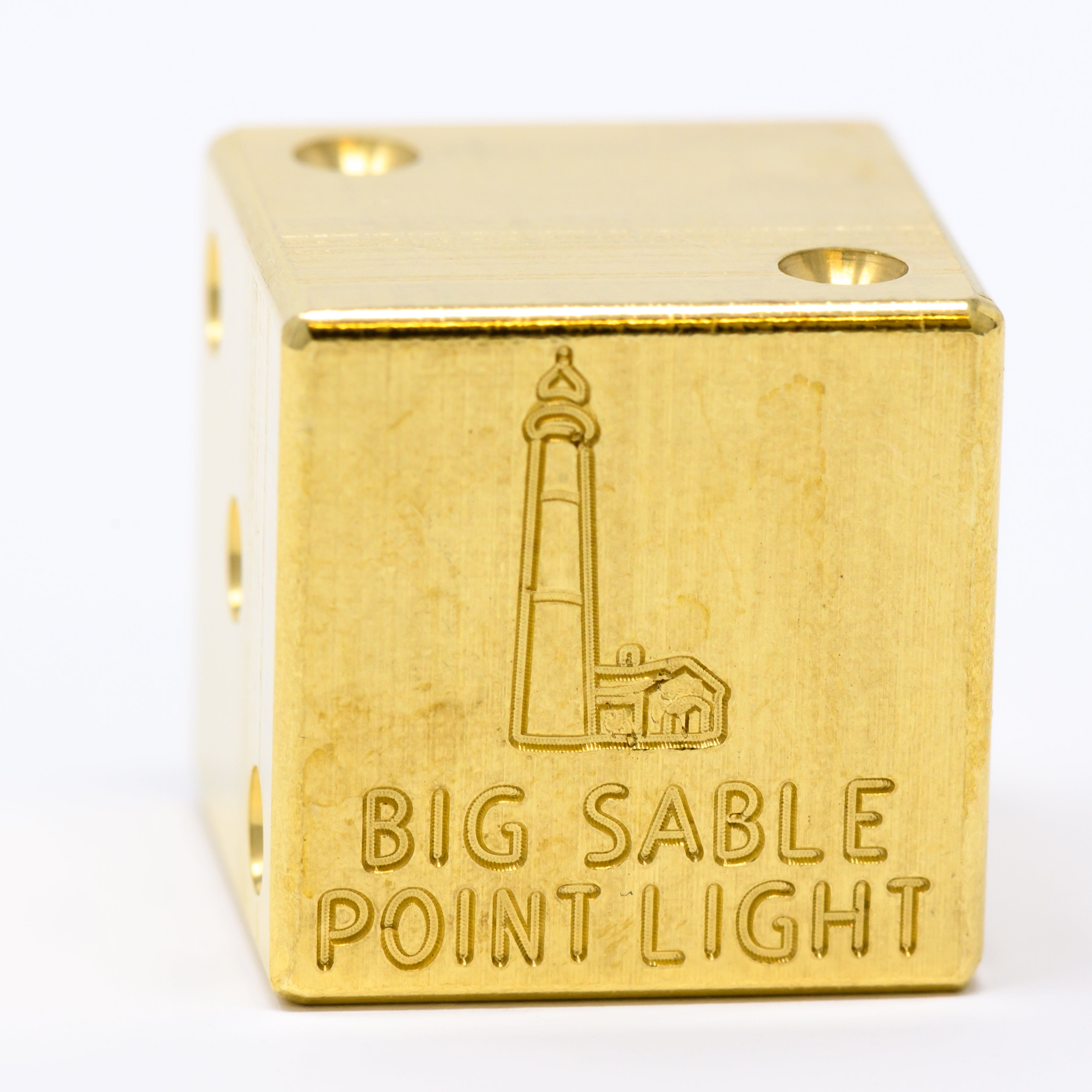 Image of Big Sable Point Light Solid Brass Die – Great Lakes Souvenir