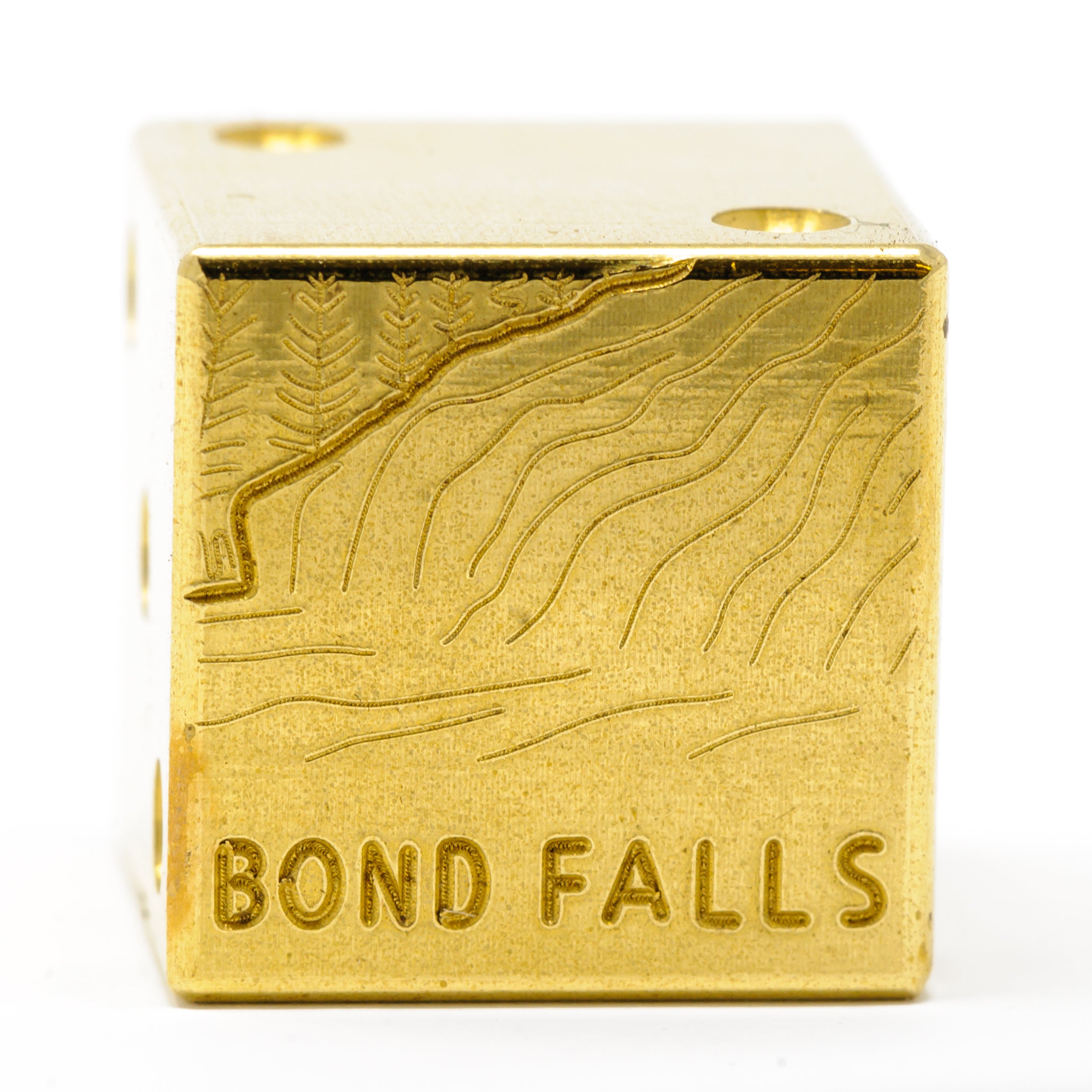 Image of Bond Falls Solid Brass Die – Upper Peninsula Souvenir