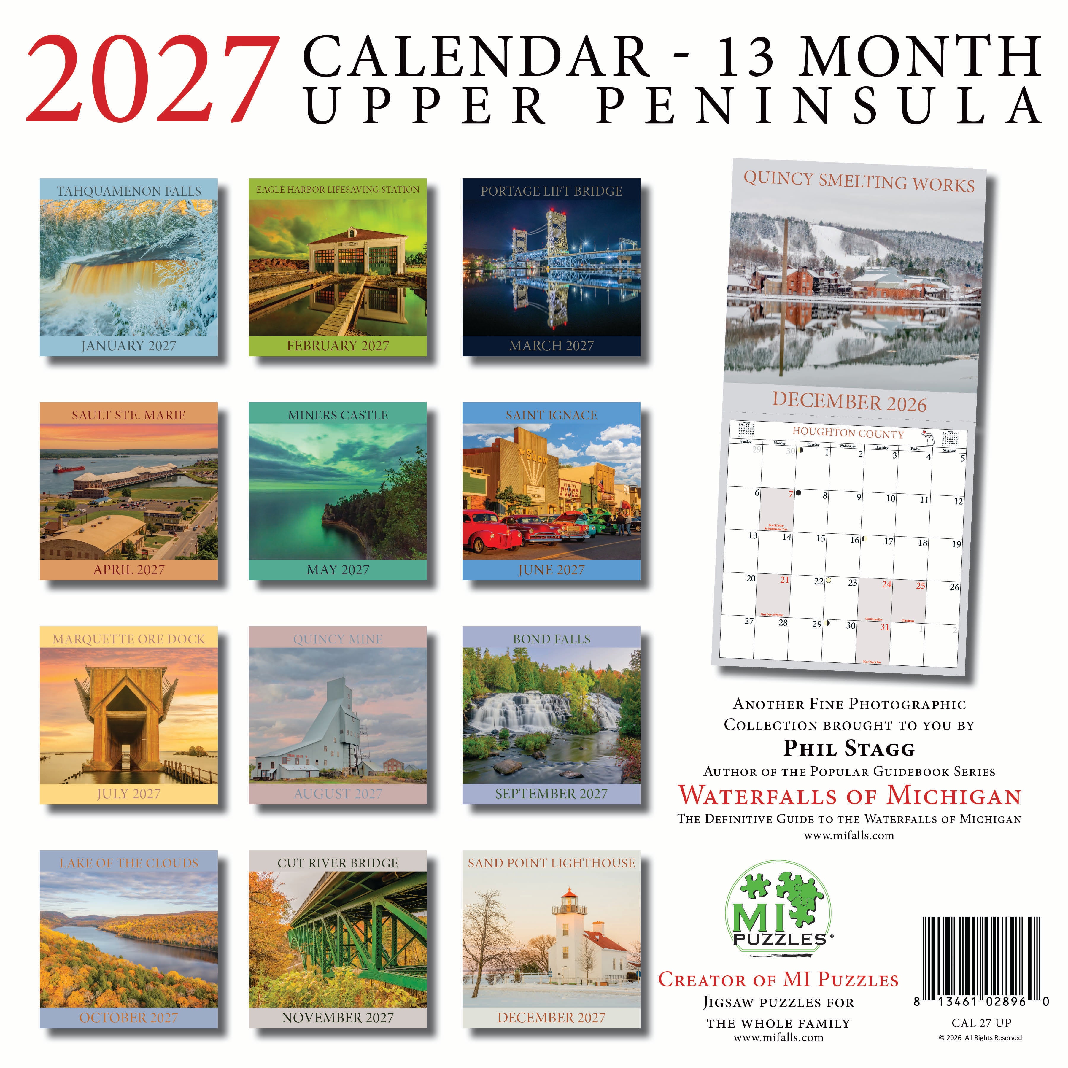 Image of 2027 UPPER PENINSULA - 13 month Wall Calendar (12