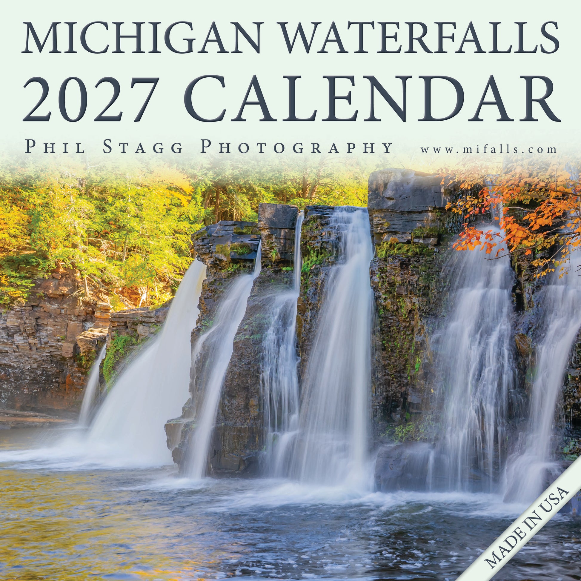 2027 MICHIGAN WATERFALLS - 13 month Wall Calendar (12"x12")