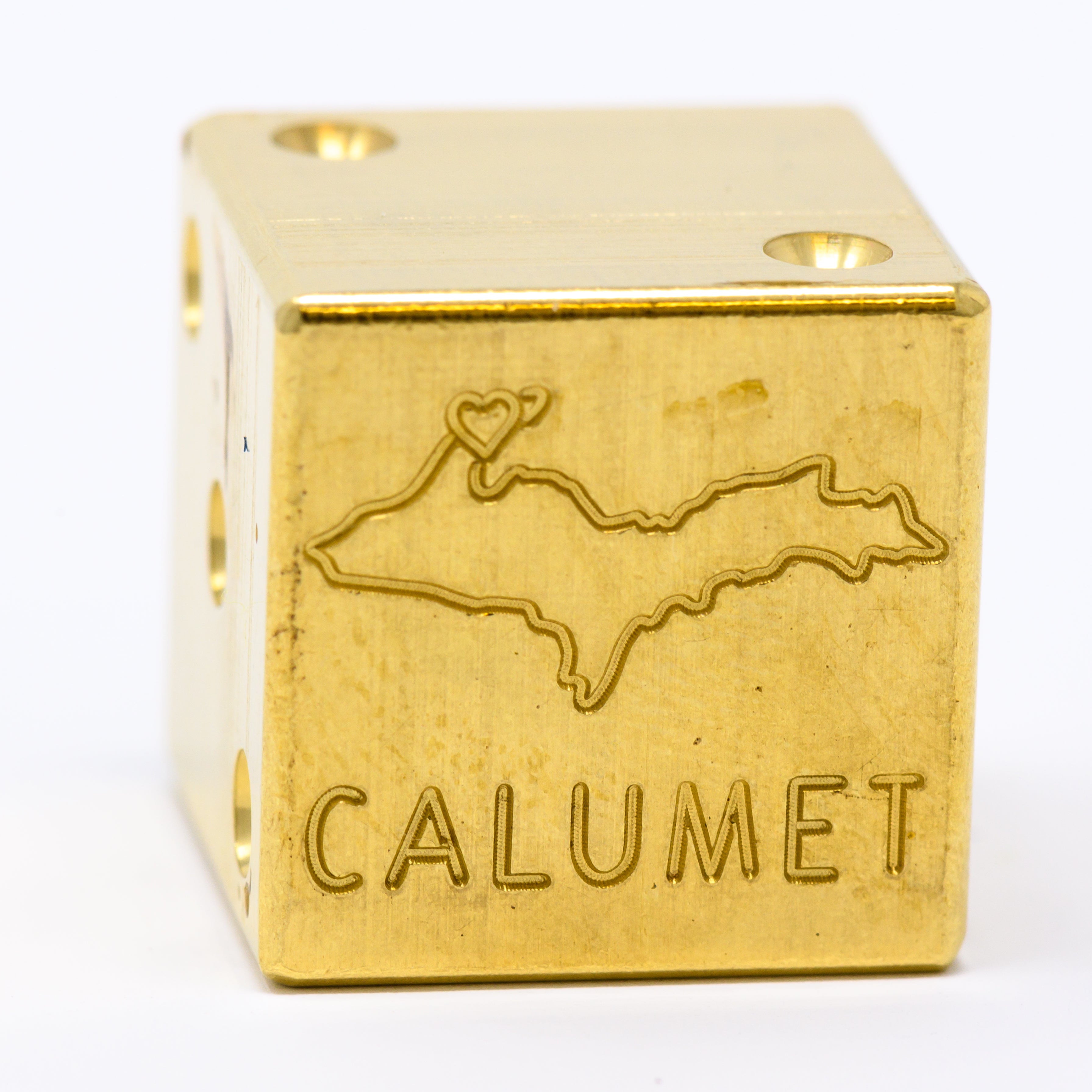 Image of Calumet, Michigan Solid Brass Die – Upper Peninsula Souvenir