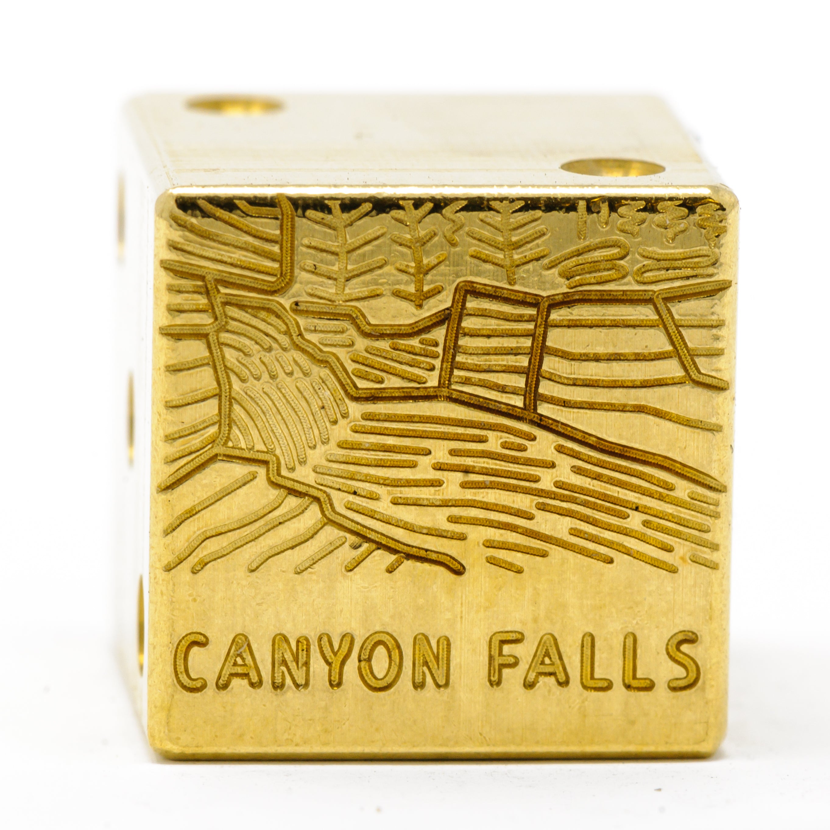 Image of Canyon Falls Solid Brass Die – Upper Peninsula Souvenir