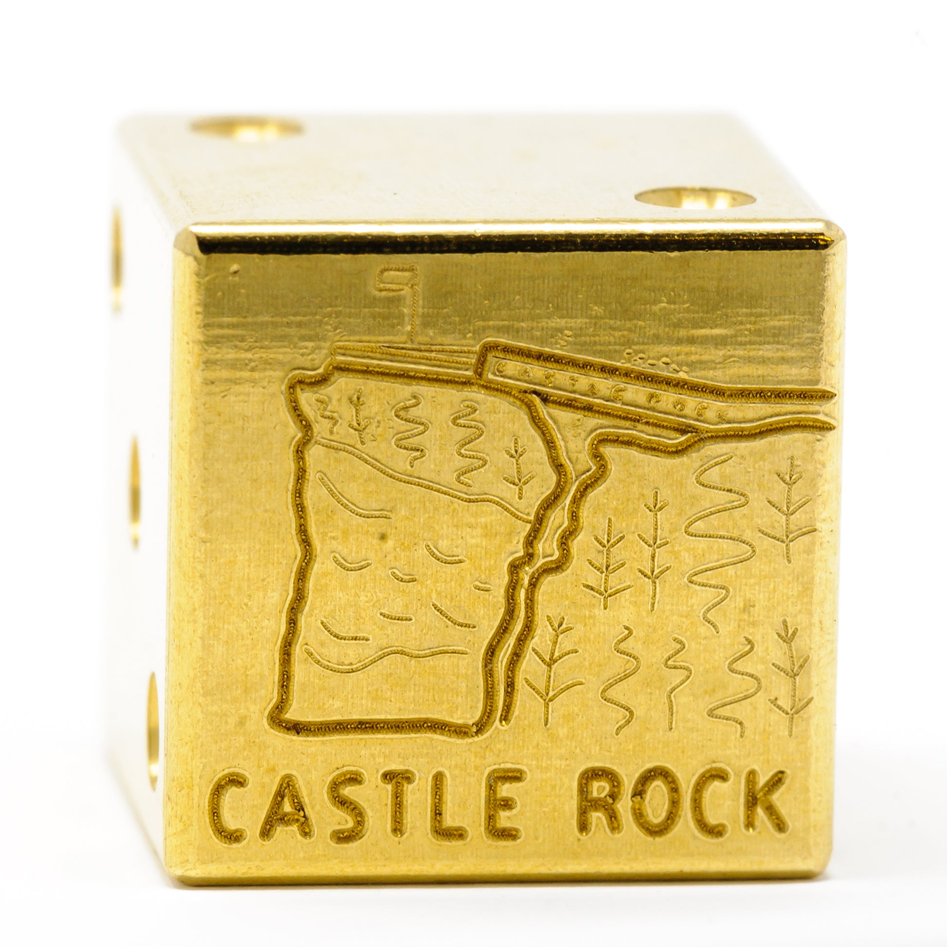 Castle Rock Solid Brass Die – Upper Peninsula Souvenir