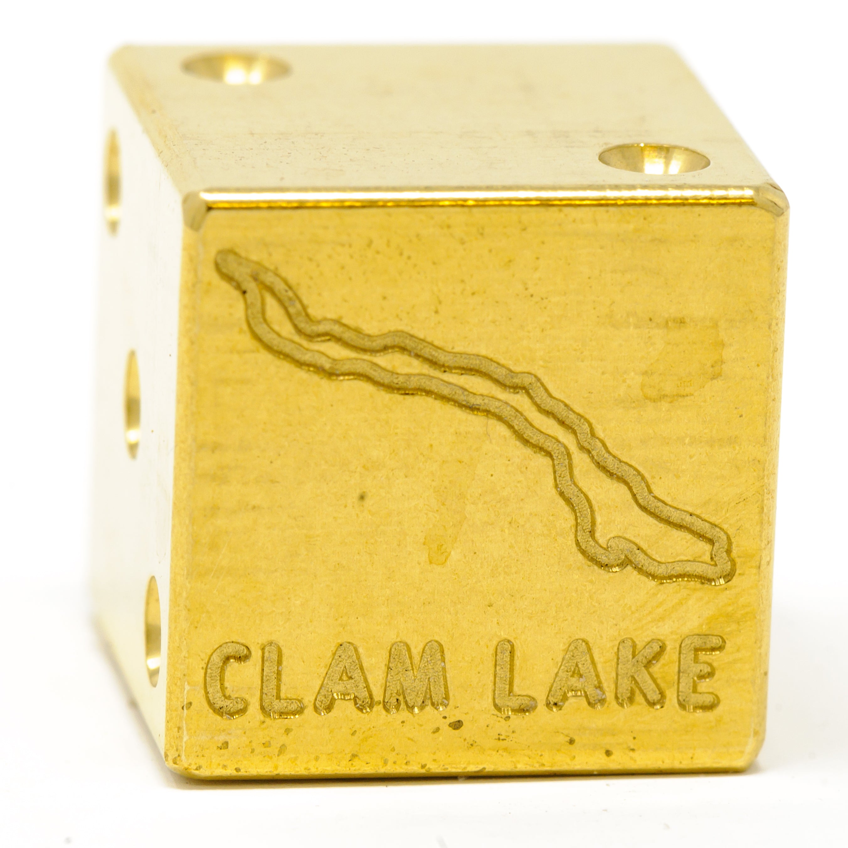 Image of Clam Lake Solid Brass Die – Elk River Chain of Lakes Souvenir