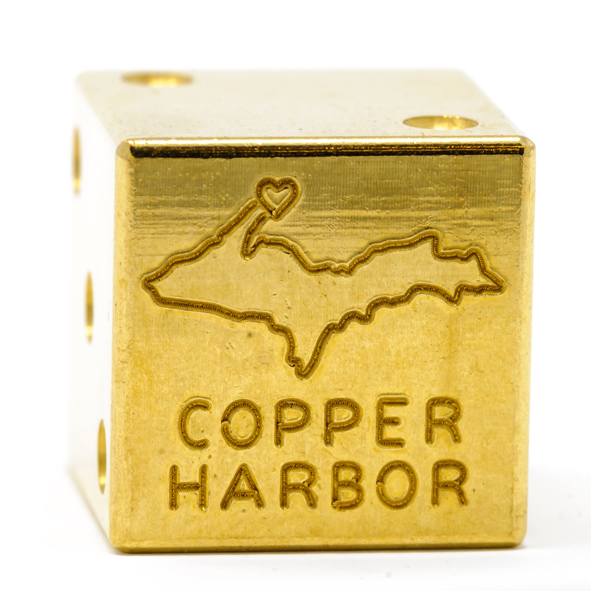 Copper Harbor, Michigan Solid Brass Die – Upper Peninsula Souvenir