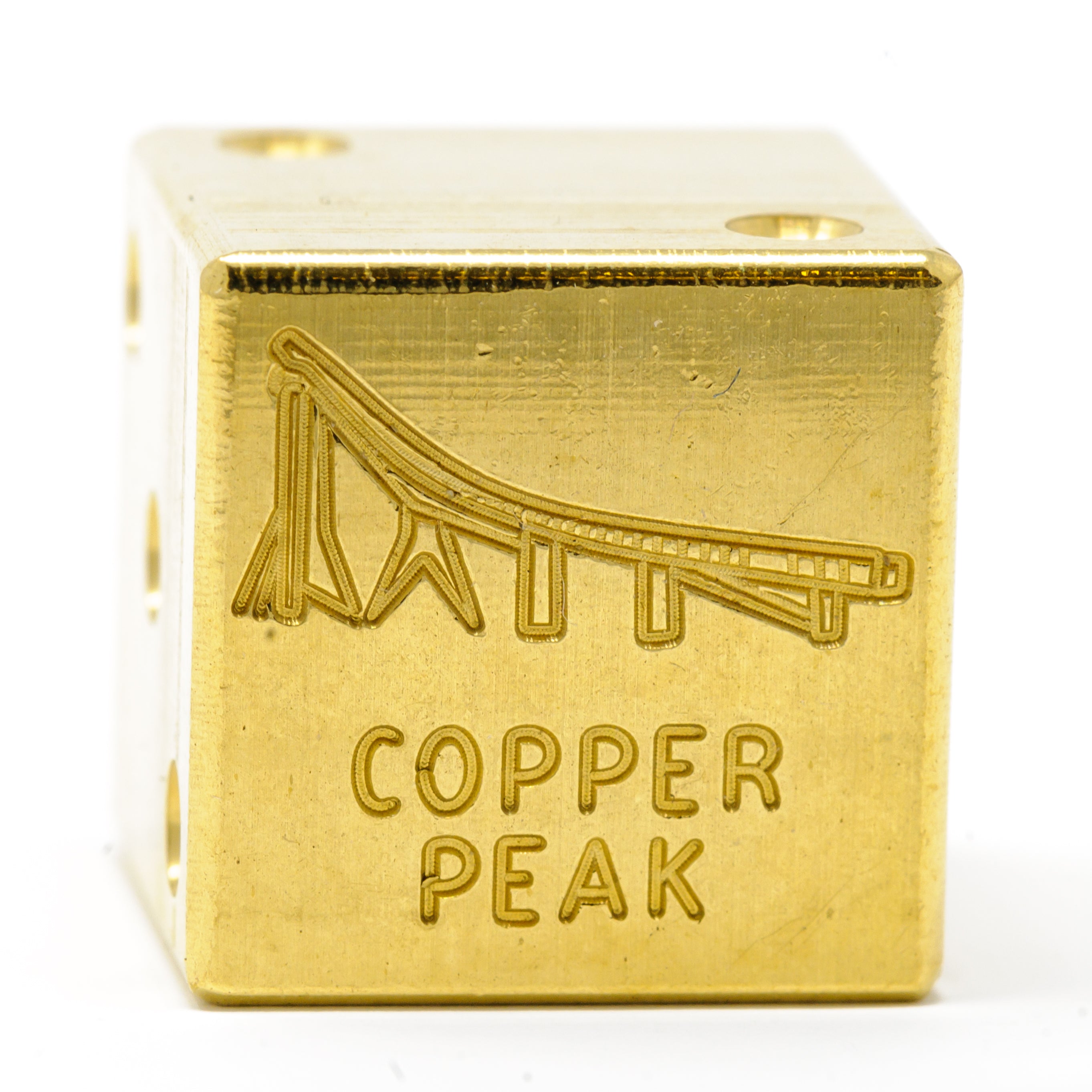 Image of Copper Peak Solid Brass Die – Upper Peninsula Souvenir