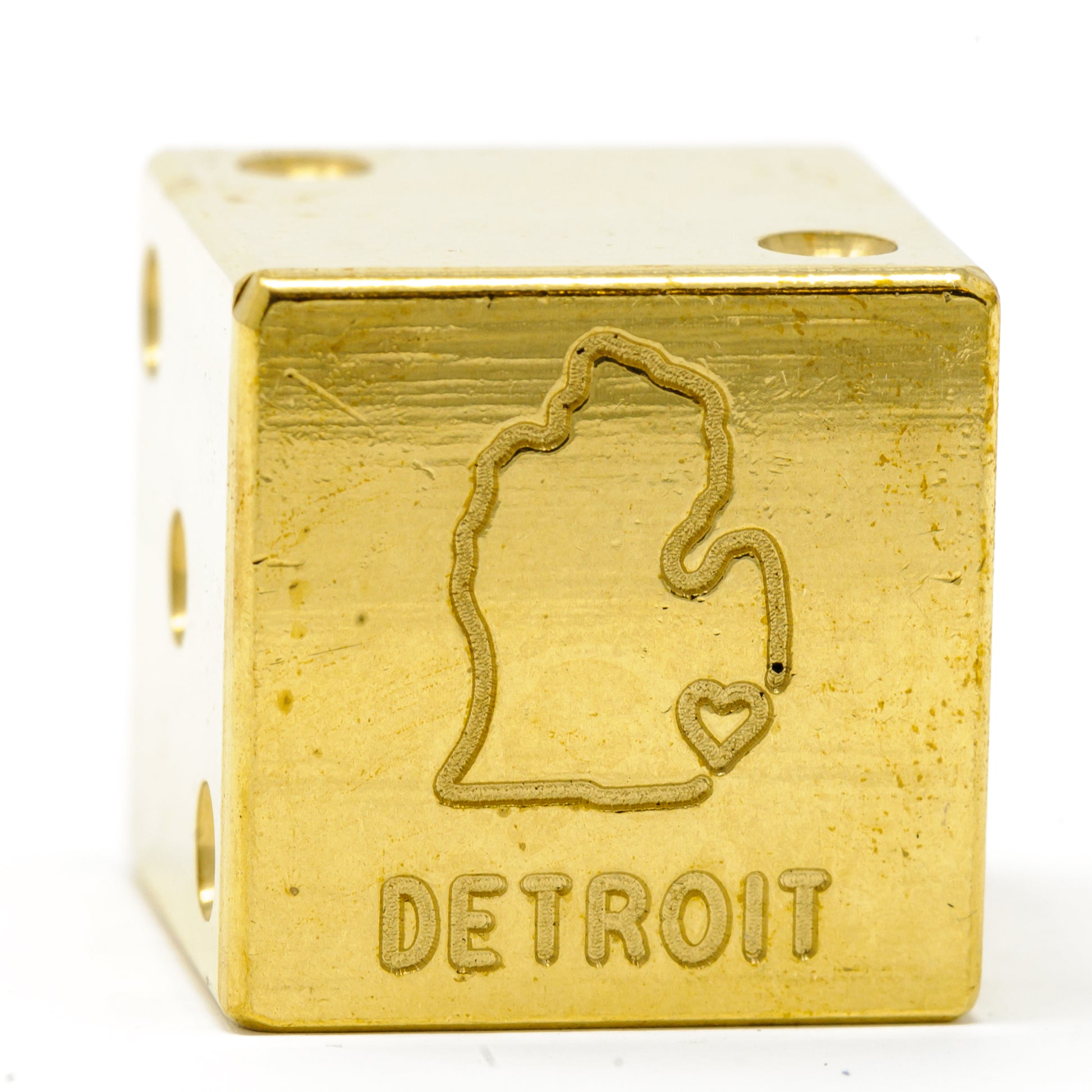Detroit, Michigan Solid Brass Die – Michigan Mitten Souvenir