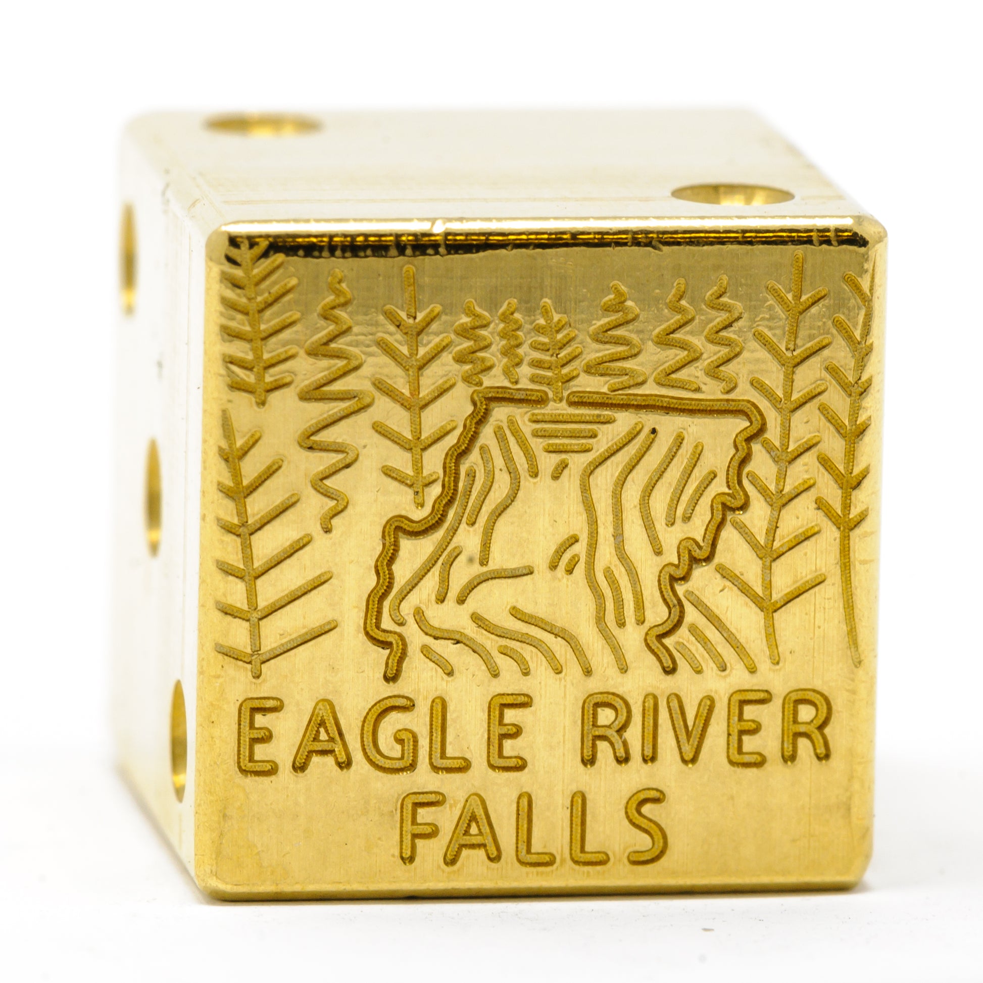 Eagle River Falls Solid Brass Die – Upper Peninsula Souvenir