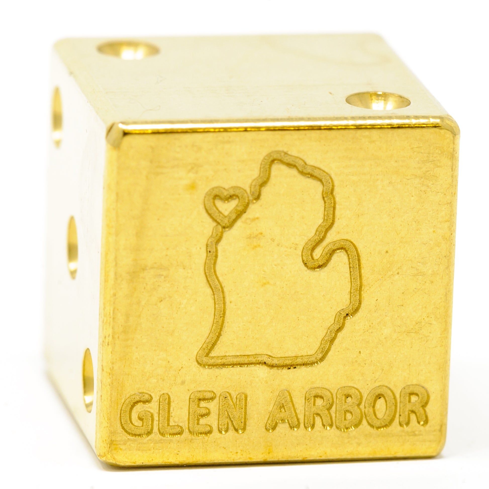 Glen Arbor, Michigan Solid Brass Die – Michigan Mitten Souvenir