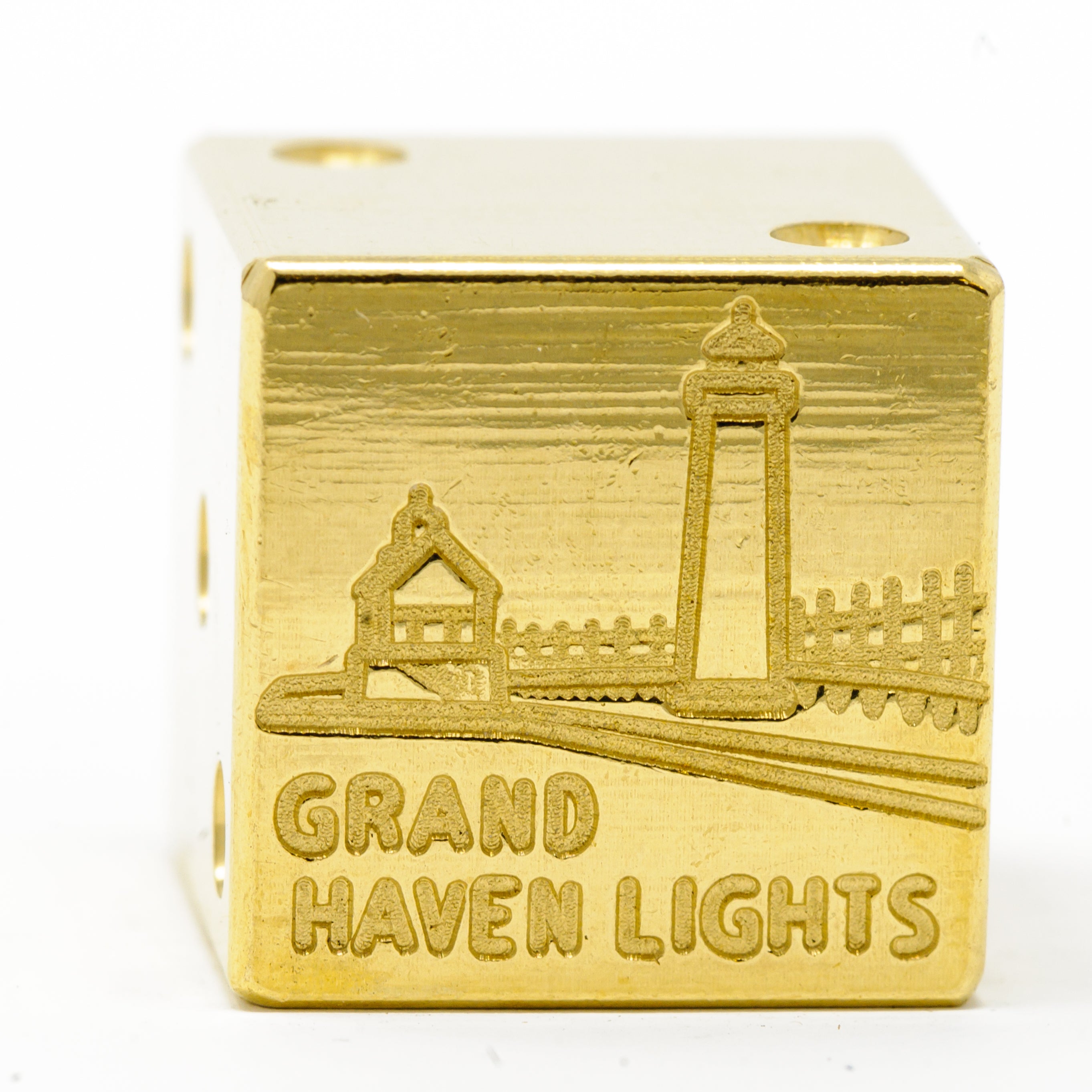 Image of Grand Haven Lights Solid Brass Die – Great Lakes Souvenir