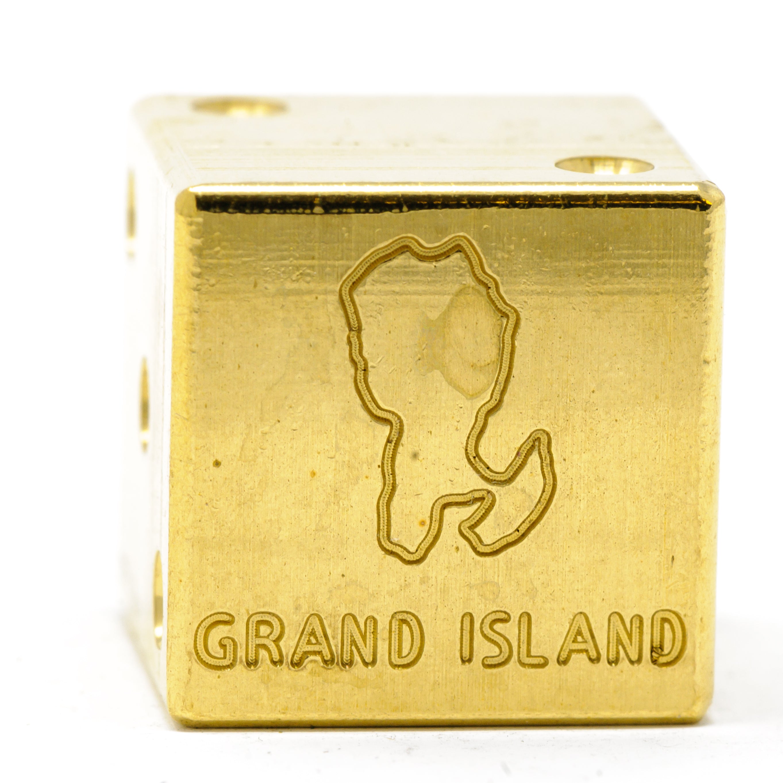 Image of Grand Island Solid Brass Die – Great Lakes Souvenir