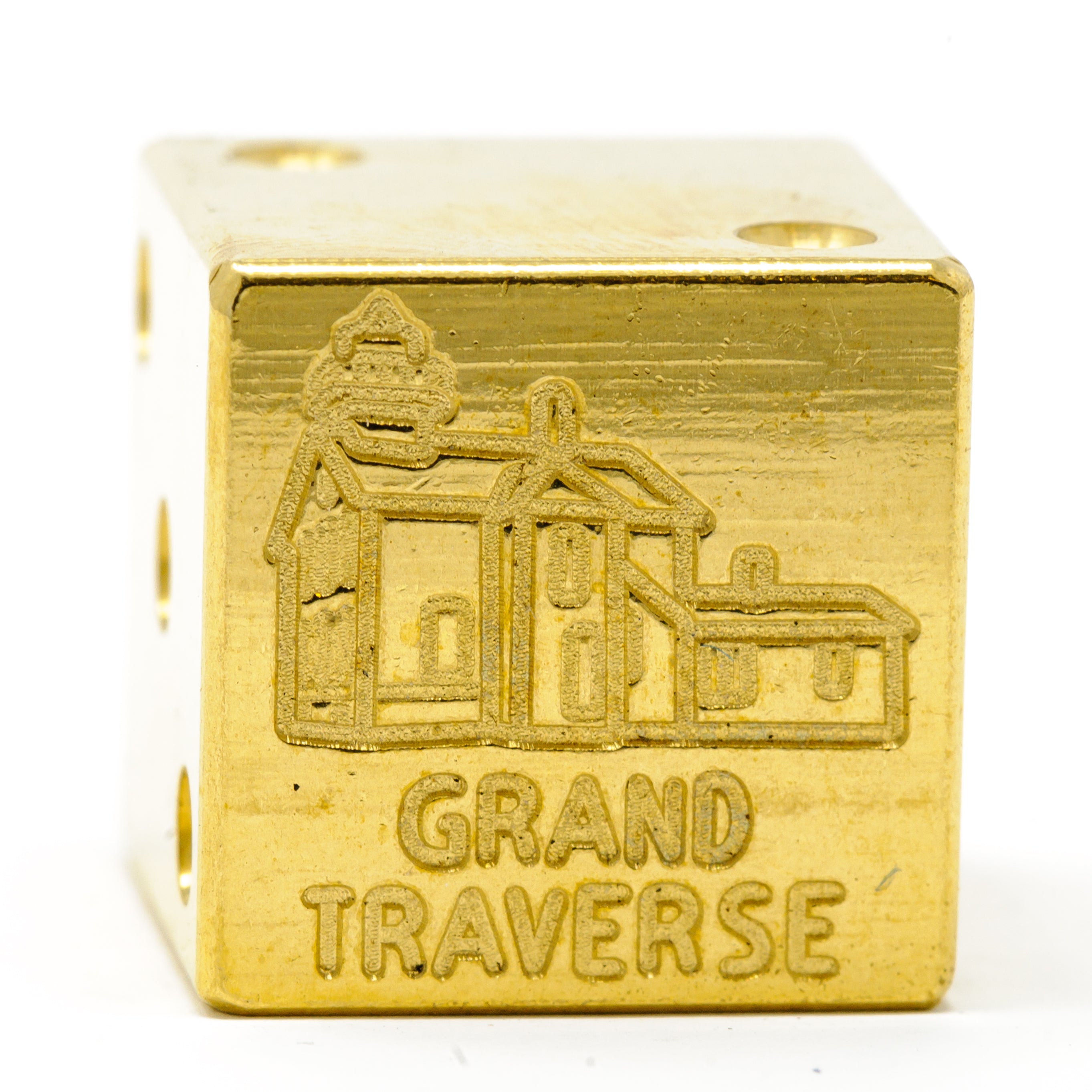 Image of Grand Traverse Lighthouse Solid Brass Die – Great Lakes Souvenir