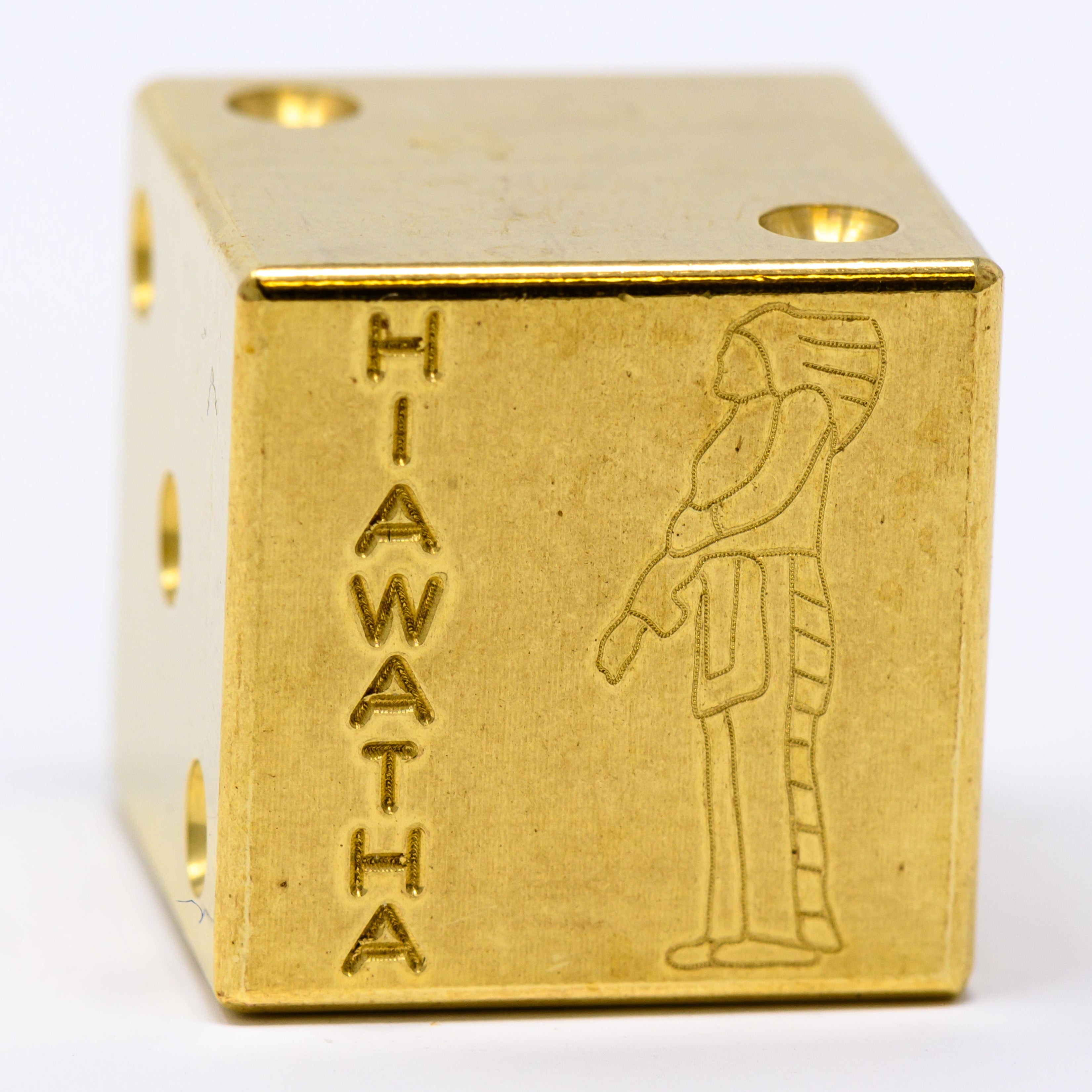 Image of Hiawatha Solid Brass Die – Ironwood, Michigan Souvenir