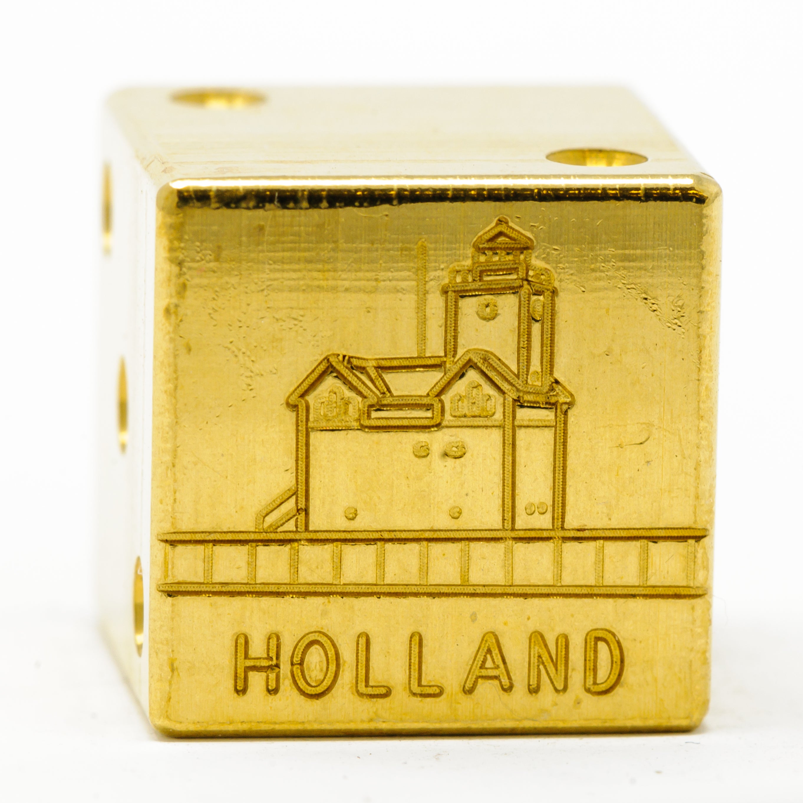 Image of Holland - Big Red Lighthouse Solid Brass Die – Great Lakes Souvenir