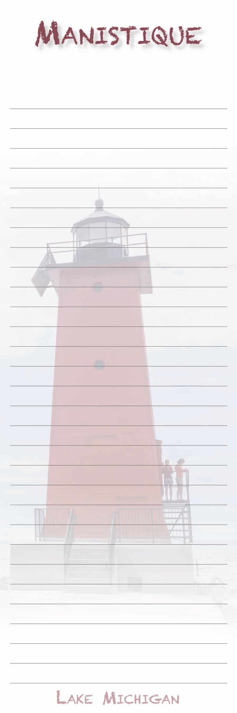 Manistique Light - 3"x9" Magnetic Notepad - 50 sheets