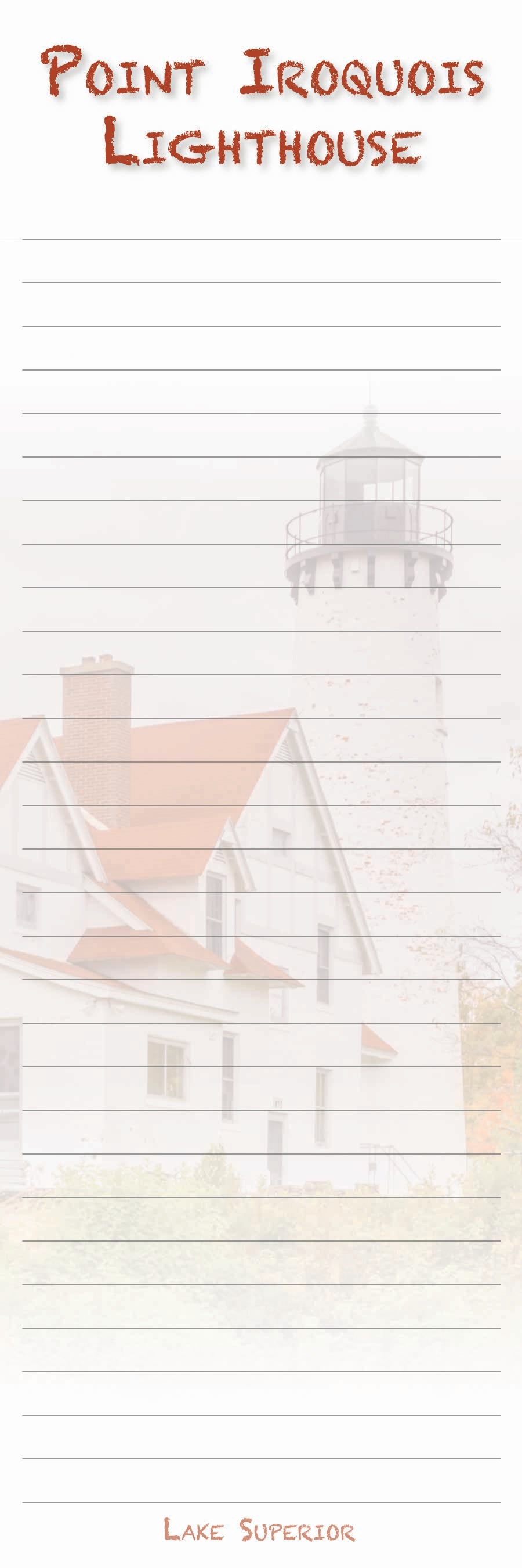 Point Iroquois Lighthouse - 3"x9" Magnetic Notepad - 50 sheets
