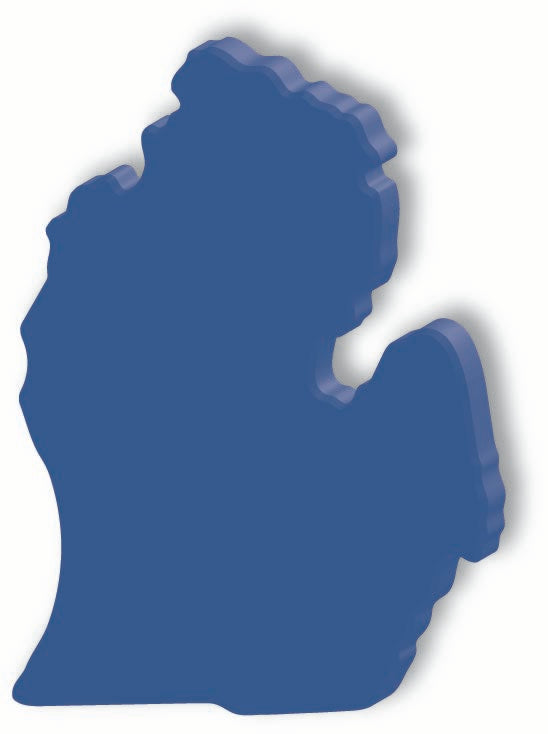 Image of MICHIGAN LOWER PENINSULA  Blue Aluminum Magnet